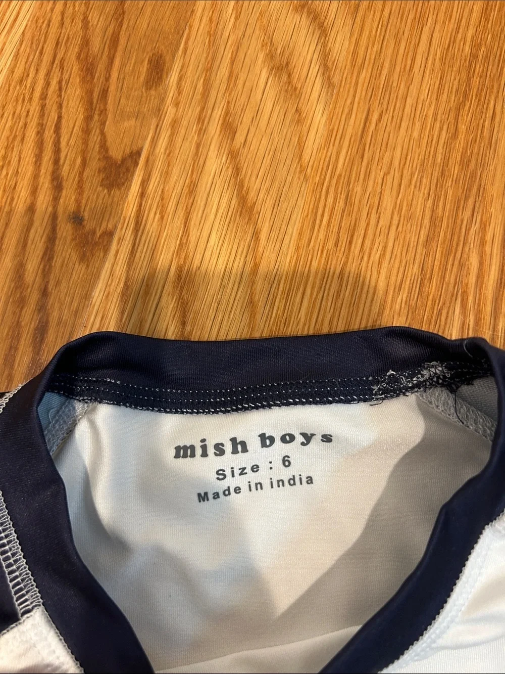 Crewcuts mish Boys Navy Blue & White Ombre Rashguard & 2 Patterned Swim Trunks 6